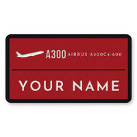 Thumbnail for Airbus A300C4-600 Patches - Rectangle + Name - Red White