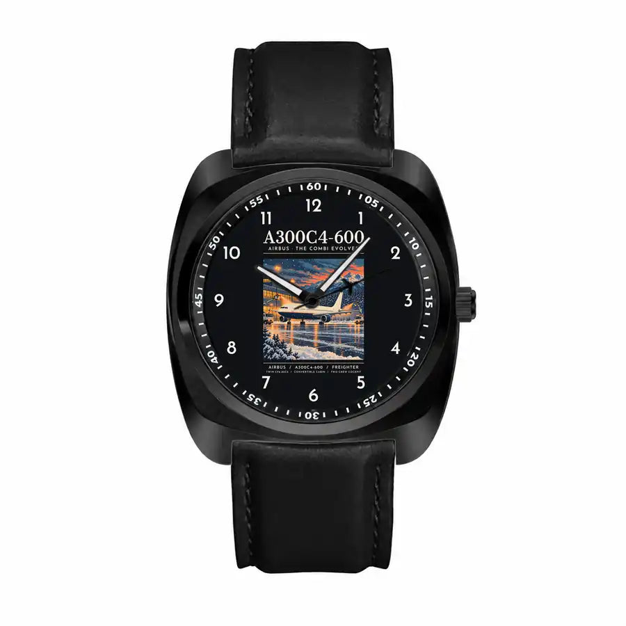 Airbus A300C4-600 - Poster - Luxury Cushion - Black and Black Strap