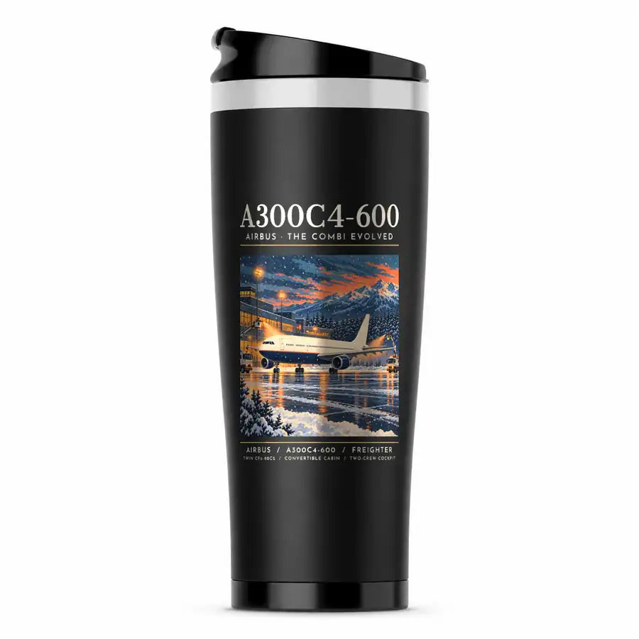 Airbus A300C4-600 - Poster - Stainless Steel (No Holder) - Black
