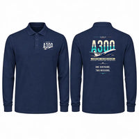 Thumbnail for Airbus A300C4-600 Premium Polo T-Shirts - Original - Long Sleeve - Dark Blue