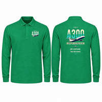 Thumbnail for Airbus A300C4-600 Premium Polo T-Shirts - Original - Long Sleeve - Green