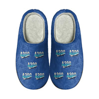 Thumbnail for Airbus A300C4-600 - Slippers - Cotton - Original Pattern - Blue