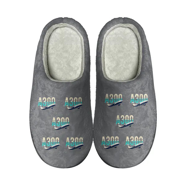 Airbus A300C4-600 - Slippers - Cotton - Original Pattern - Gray