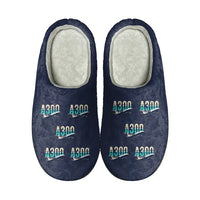 Thumbnail for Airbus A300C4-600 - Slippers - Cotton - Original Pattern - Navy Blue