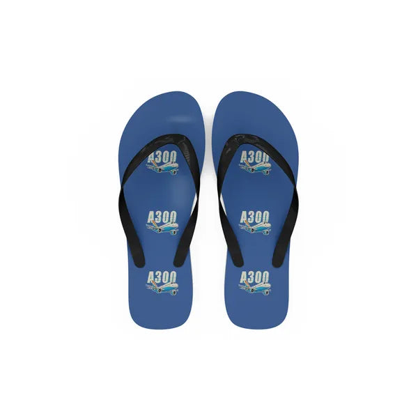 Airbus A300C4-600 - Slippers - Flip Flops - Cartoon Pattern - Blue