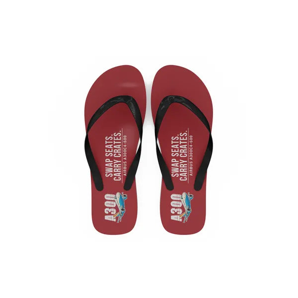 Airbus A300C4-600 - Slippers - Flip Flops - Cartoon - Red