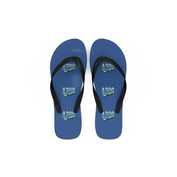 Airbus A300C4-600 - Slippers - Flip Flops - Original Pattern - Blue