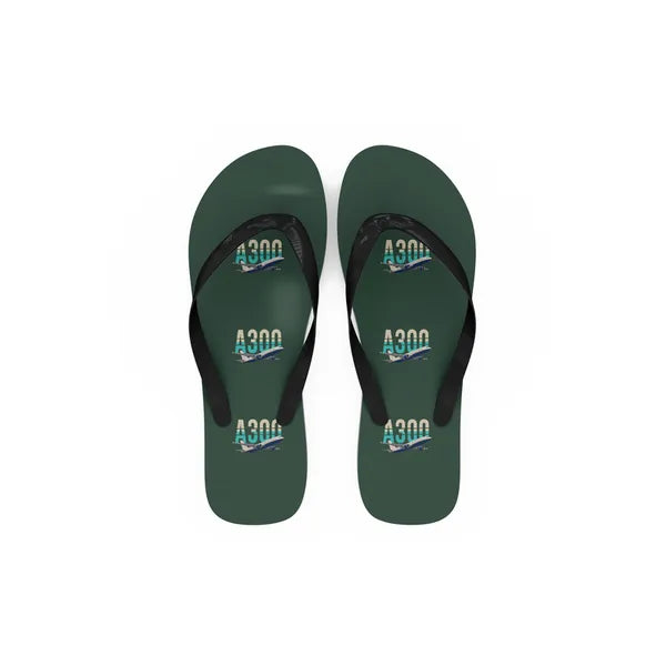 Airbus A300C4-600 - Slippers - Flip Flops - Original Pattern - Dark Green