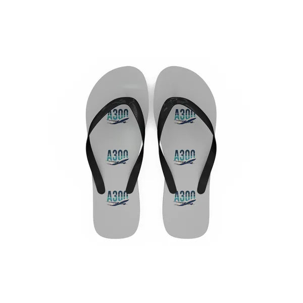 Airbus A300C4-600 - Slippers - Flip Flops - Original Pattern - Light Gray