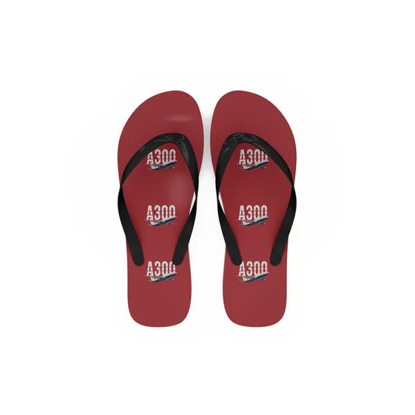 Airbus A300C4-600 - Slippers - Flip Flops - Original Pattern - Red