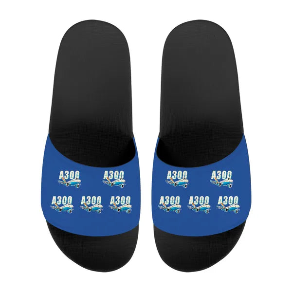 Airbus A300C4-600 - Slippers - Sport - Cartoon Pattern - Blue