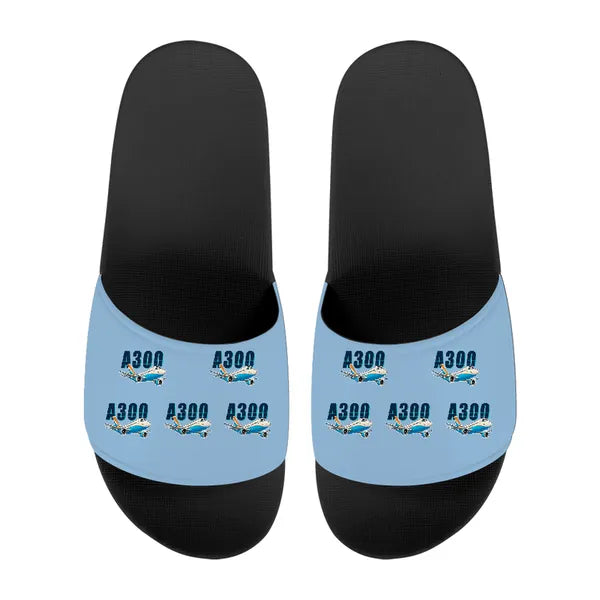 Airbus A300C4-600 - Slippers - Sport - Cartoon Pattern - Light Blue