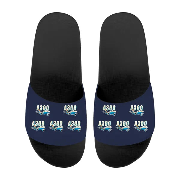Airbus A300C4-600 - Slippers - Sport - Cartoon Pattern - Navy Blue