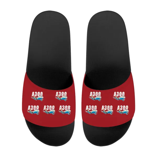Airbus A300C4-600 - Slippers - Sport - Cartoon Pattern - Red