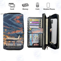 Thumbnail for Airbus A300C4-600 Leather Wallets - Zip Long Wallet - 3D