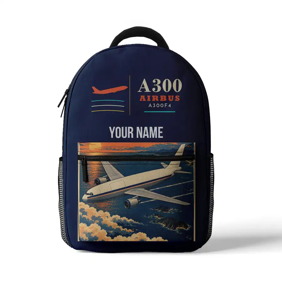 Airbus A300F4-203 - 3D Backpack - Dark Blue + Name