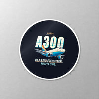 Thumbnail for Airbus A300F4-203 - Cartoon - Circle Sticker - Close-up