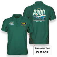 Thumbnail for Airbus A300F4-203 - Cartoon - Double-Side Polo - Green + Name