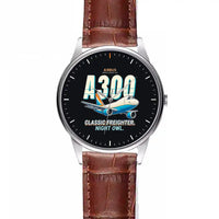 Thumbnail for Airbus A300F4-203 - Cartoon - Leather Strap - Striped Brown Leather Strap
