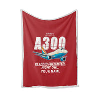 Thumbnail for Airbus A300F4-203 - Cartoon + Name - Blanket - Red