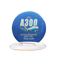 Thumbnail for Airbus A300F4-203 - Cartoon + Name - Pin - Blue