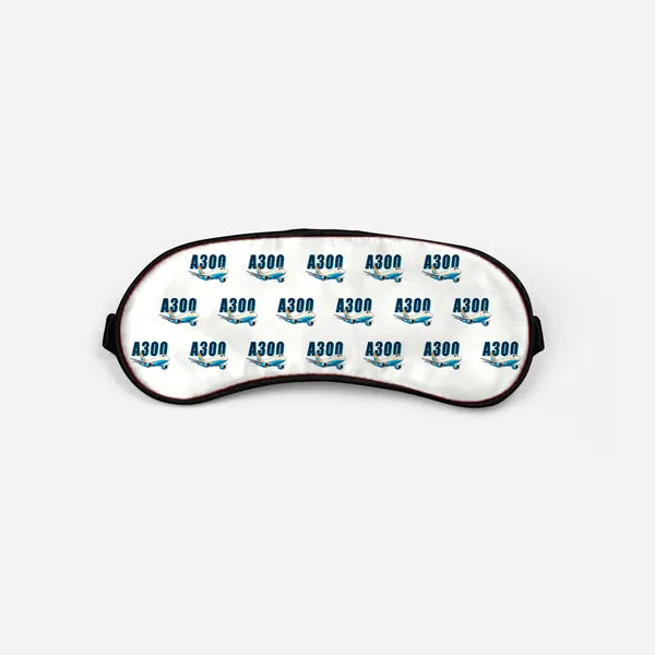Airbus A300F4-203 - Cartoon Pattern - Sleep Mask - White