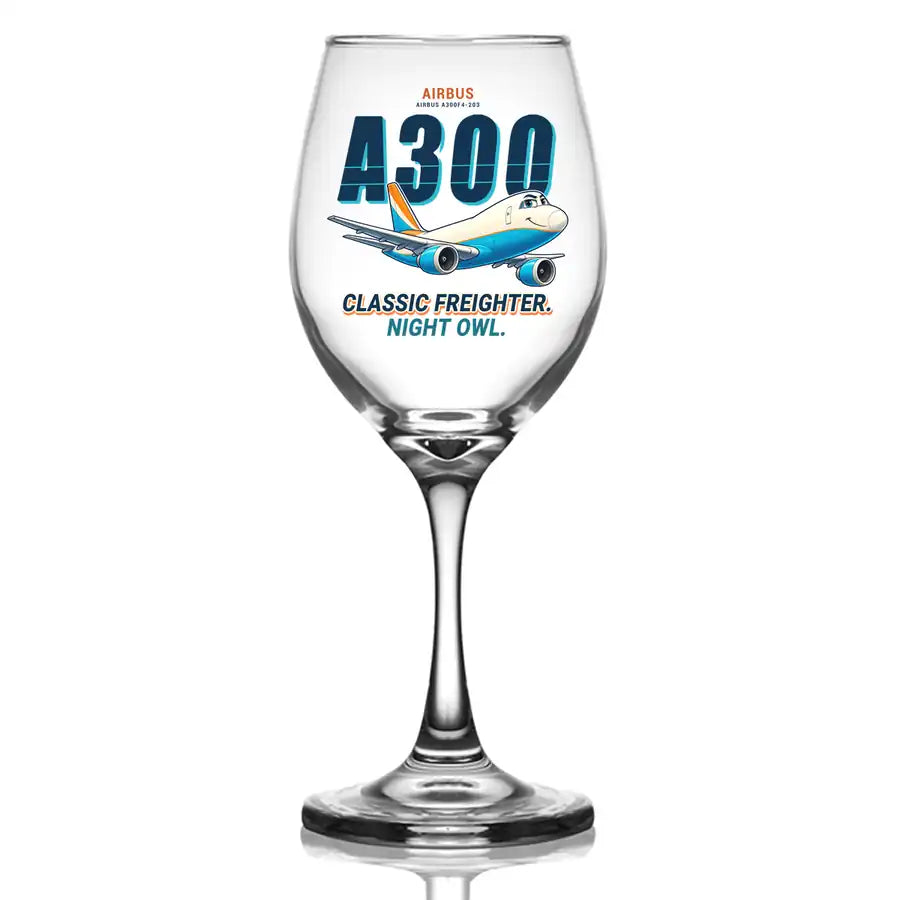 Airbus A300F4-203 - Cartoon - Wine Glass