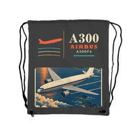 Thumbnail for Airbus A300F4-203 - Drawstring Bag - Classic - Gray