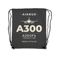 Thumbnail for Airbus A300F4-203 - Drawstring Bag - Heritage - Gray