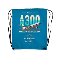 Thumbnail for Airbus A300F4-203 - Drawstring Bag - Original - Light Blue