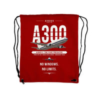 Thumbnail for Airbus A300F4-203 - Drawstring Bag - Original - Red