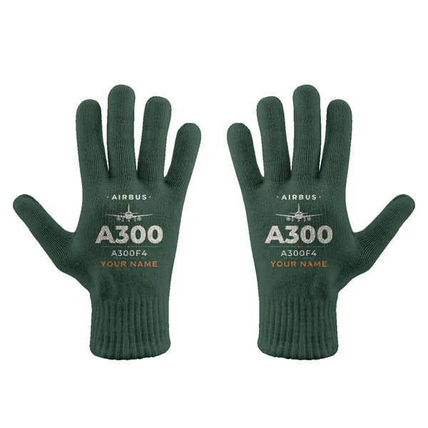 Airbus A300F4-203 - Gloves - Full - Heritage + Name - Dark Green