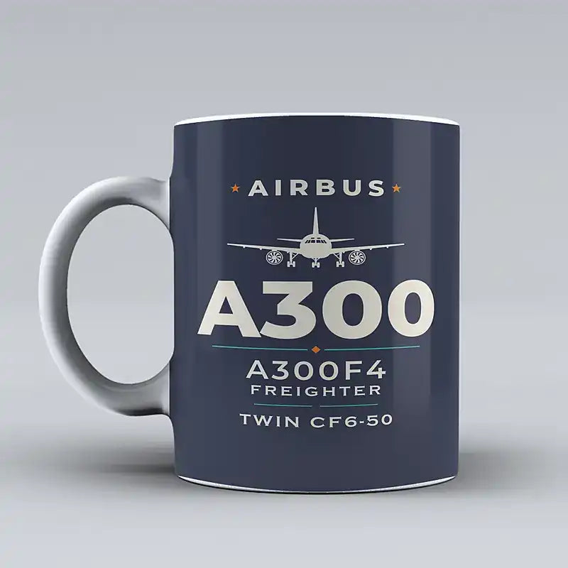 Airbus A300F4-203 - Heritage - Mug - Dark Blue