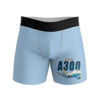 Thumbnail for Airbus A300F4-203 - Men Boxers - Cartoon - Light Blue