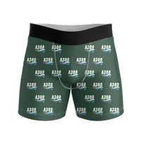 Thumbnail for Airbus A300F4-203 - Men Boxers - Cartoon Pattern - Dark Green