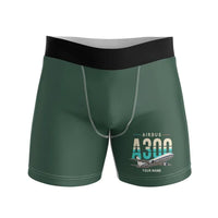 Thumbnail for Airbus A300F4-203 - Men Boxers - Original + Name - Dark Green