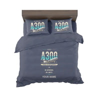 Thumbnail for Airbus A300F4-203 - Original + Name - Bedding Set - Navy Blue