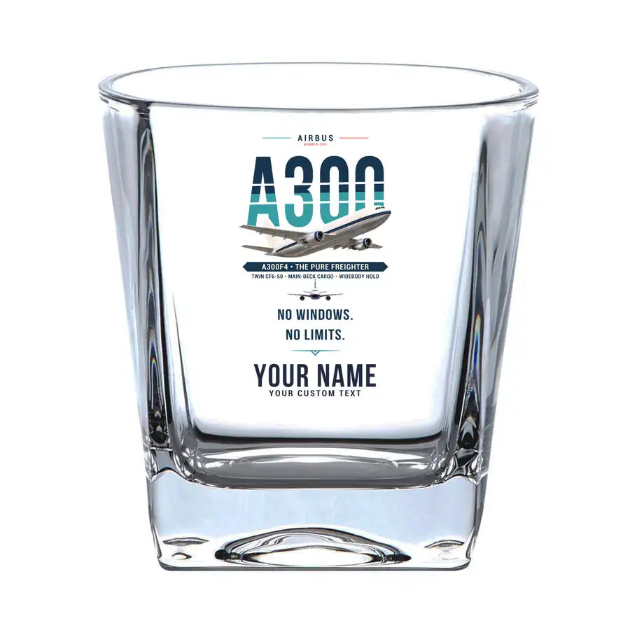 Airbus A300F4-203 - Original + Name - Whiskey Glass