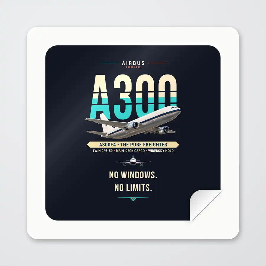 Airbus A300F4-203 - Original - Square Sticker - Peel