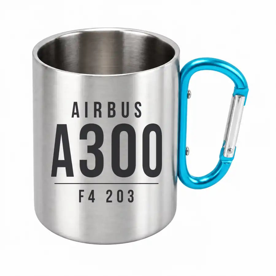 Airbus A300F4-203 - Outdoors Mug - Tag - Light Blue