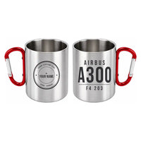 Thumbnail for Airbus A300F4-203 - Outdoors Mug - Tag + Name - Red
