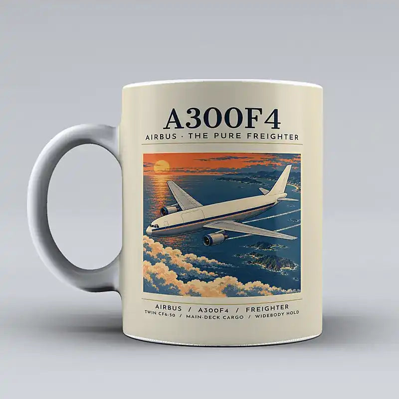 Airbus A300F4-203 - Poster - Mug - Beige