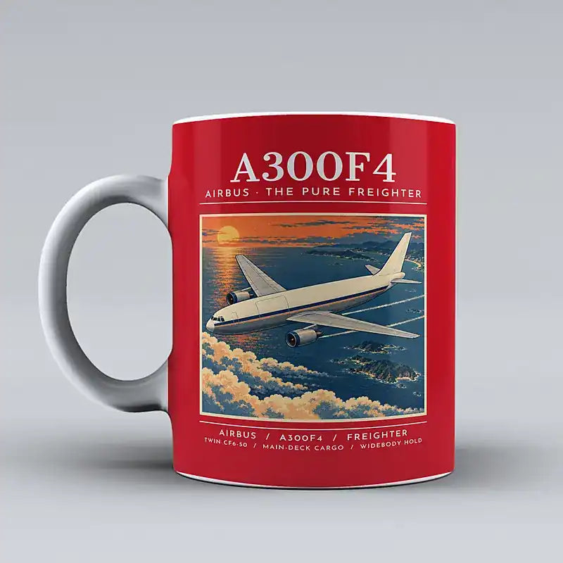 Airbus A300F4-203 - Poster - Mug - Red