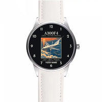 Thumbnail for Airbus A300F4-203 - Poster + Name - Leather Strap - White Leather Strap