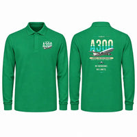 Thumbnail for Airbus A300F4-203 Premium Polo T-Shirts - Original - Long Sleeve - Green