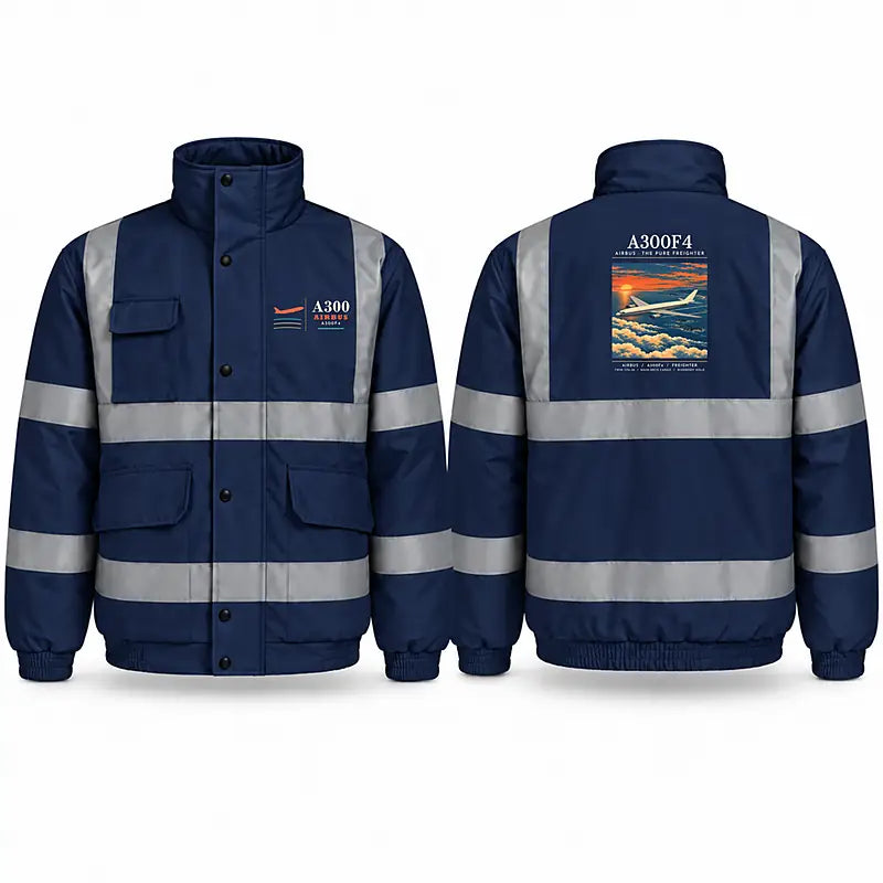 Airbus A300F4-203 Reflective Winter Jackets - Poster - Navy Blue