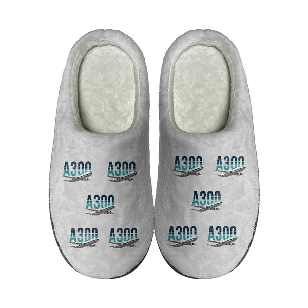 Airbus A300F4-203 - Slippers - Cotton - Original Pattern - Light Gray