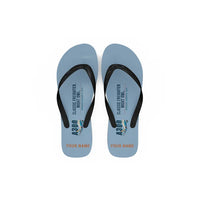 Thumbnail for Airbus A300F4-203 - Slippers - Flip Flops - Cartoon + Name - Light Blue