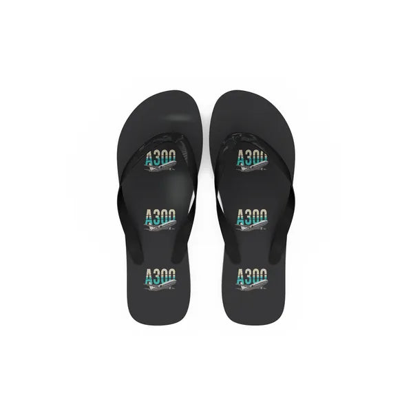 Airbus A300F4-203 - Slippers - Flip Flops - Original Pattern - Black