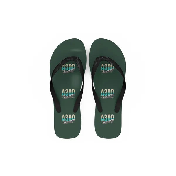 Airbus A300F4-203 - Slippers - Flip Flops - Original Pattern - Dark Green